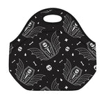 Vampire Coffin Pattern Print Neoprene Lunch Bag