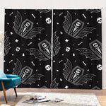 Vampire Coffin Pattern Print Pencil Pleat Curtains