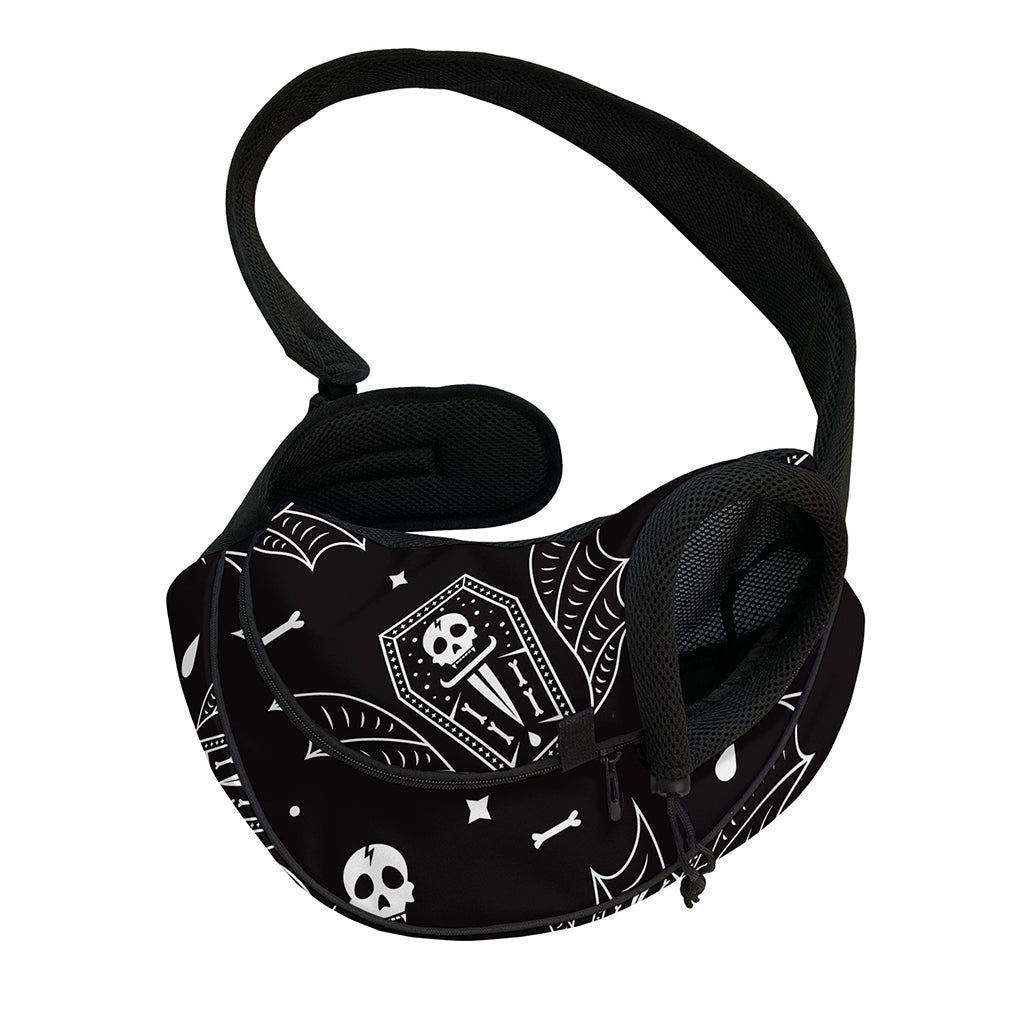 Vampire Coffin Pattern Print Pet Sling Carrier