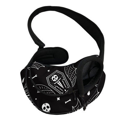 Vampire Coffin Pattern Print Pet Sling Carrier