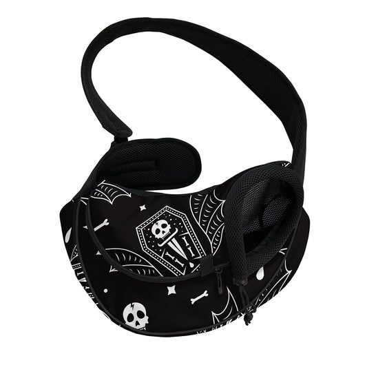 Vampire Coffin Pattern Print Pet Sling Carrier