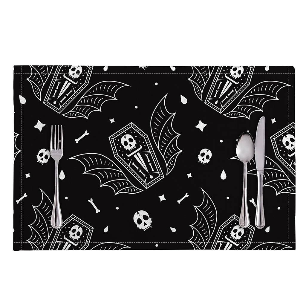 Vampire Coffin Pattern Print Placemat