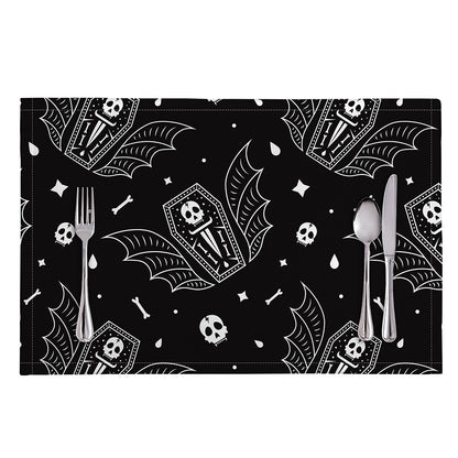 Vampire Coffin Pattern Print Placemat