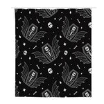Vampire Coffin Pattern Print Polyester Shower Curtain