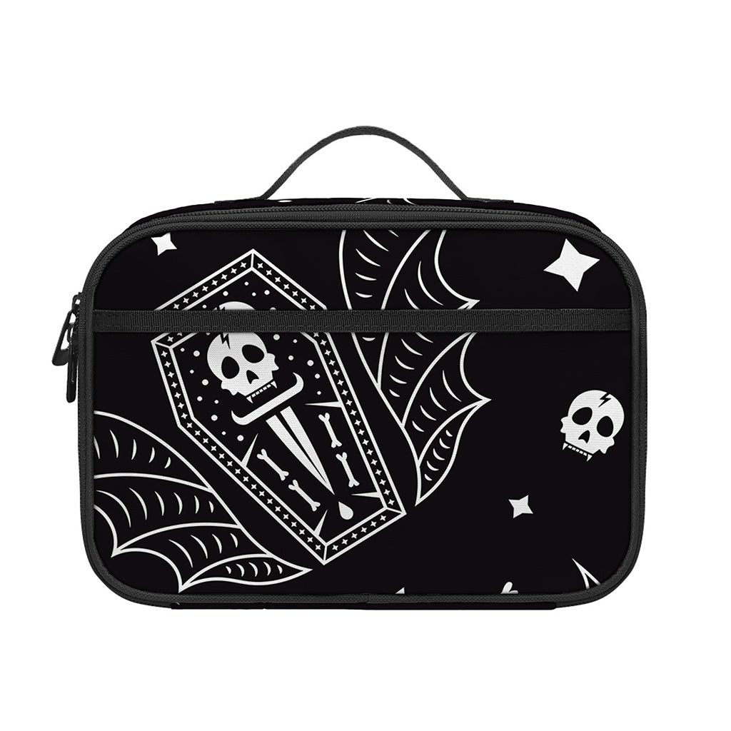 Vampire Coffin Pattern Print Portable Lunch Bag