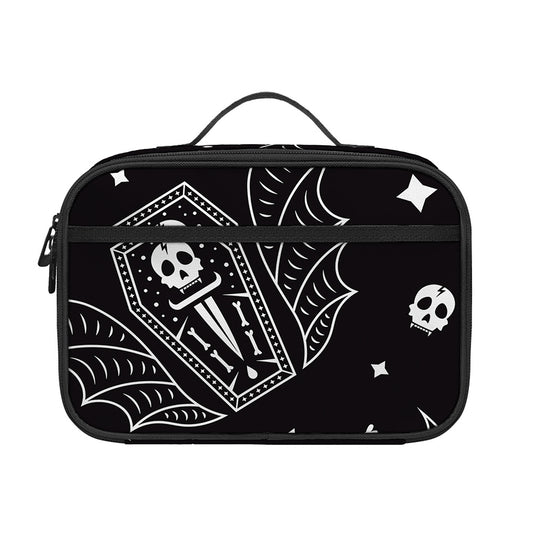Vampire Coffin Pattern Print Portable Lunch Bag