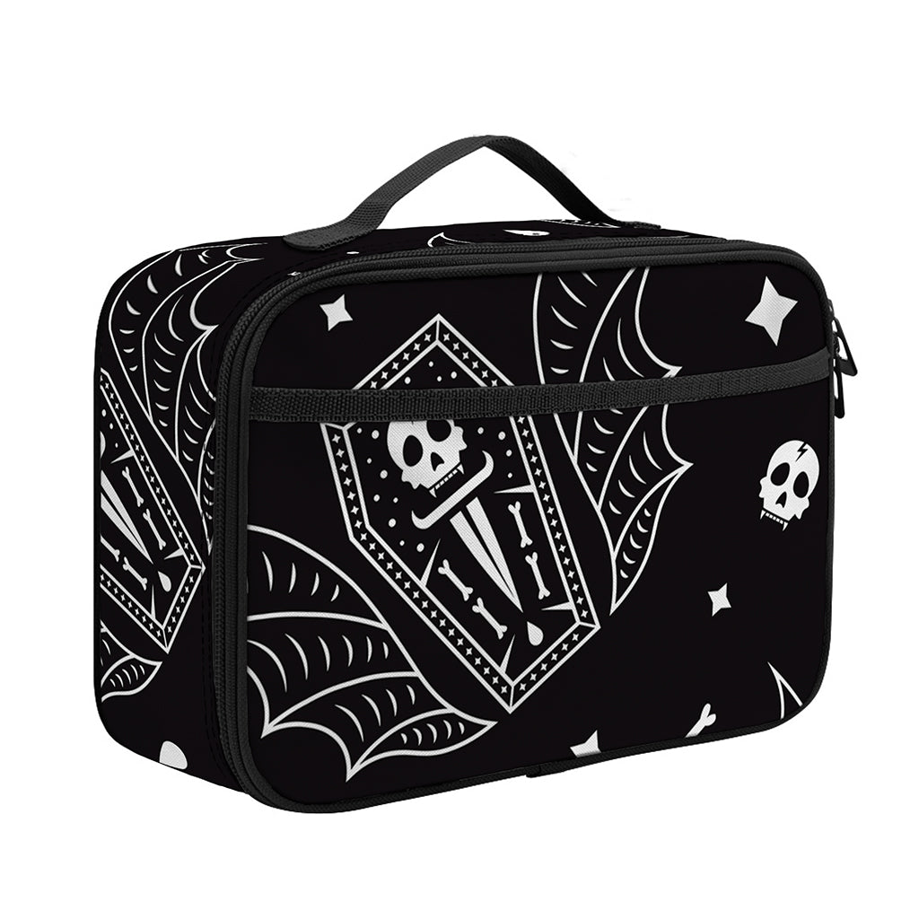 Vampire Coffin Pattern Print Portable Lunch Bag