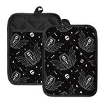 Vampire Coffin Pattern Print Pot Holders With Pocket