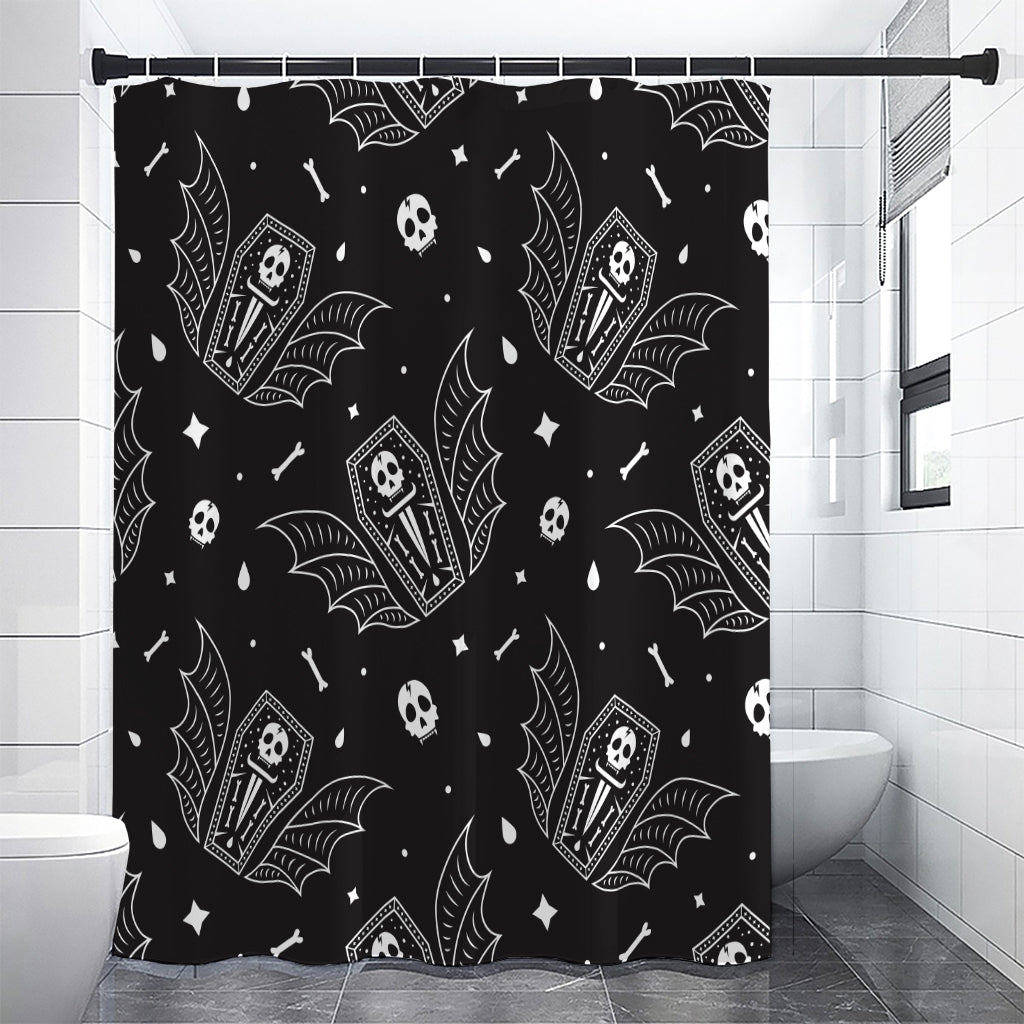 Vampire Coffin Pattern Print Premium Shower Curtain