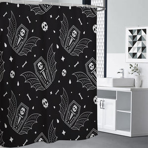 Vampire Coffin Pattern Print Premium Shower Curtain