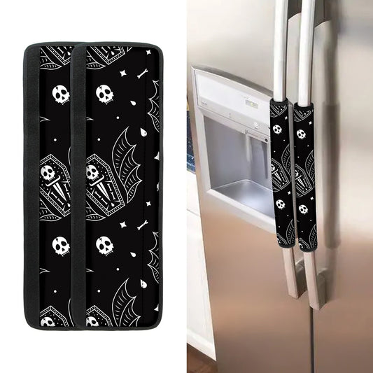 Vampire Coffin Pattern Print Refrigerator Handle Covers