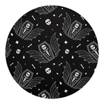 Vampire Coffin Pattern Print Round Blanket