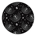 Vampire Coffin Pattern Print Round Floor Mat