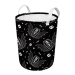 Vampire Coffin Pattern Print Round Laundry Basket