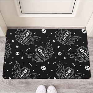 Vampire Coffin Pattern Print Rubber Doormat