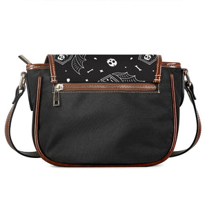 Vampire Coffin Pattern Print Saddle Bag