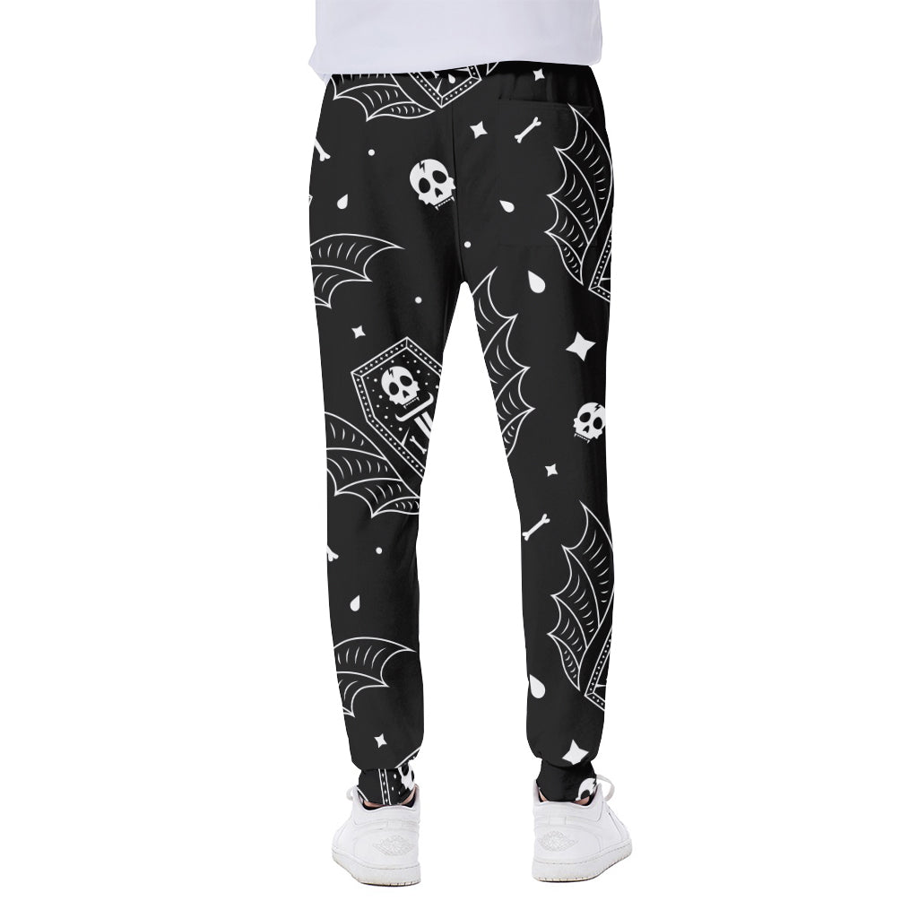 Vampire Coffin Pattern Print Scuba Joggers