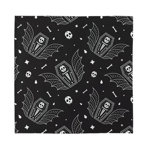 Vampire Coffin Pattern Print Silk Bandana