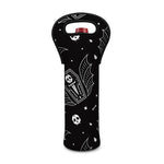 Vampire Coffin Pattern Print Single Neoprene Wine Tote