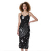 Vampire Coffin Pattern Print Slim Fit Midi Cami Dress