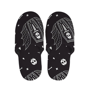 Vampire Coffin Pattern Print Slippers