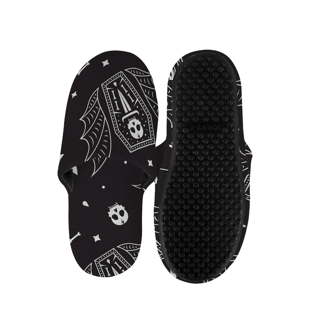 Vampire Coffin Pattern Print Slippers