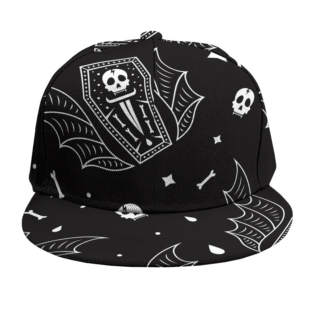 Vampire Coffin Pattern Print Snapback Cap