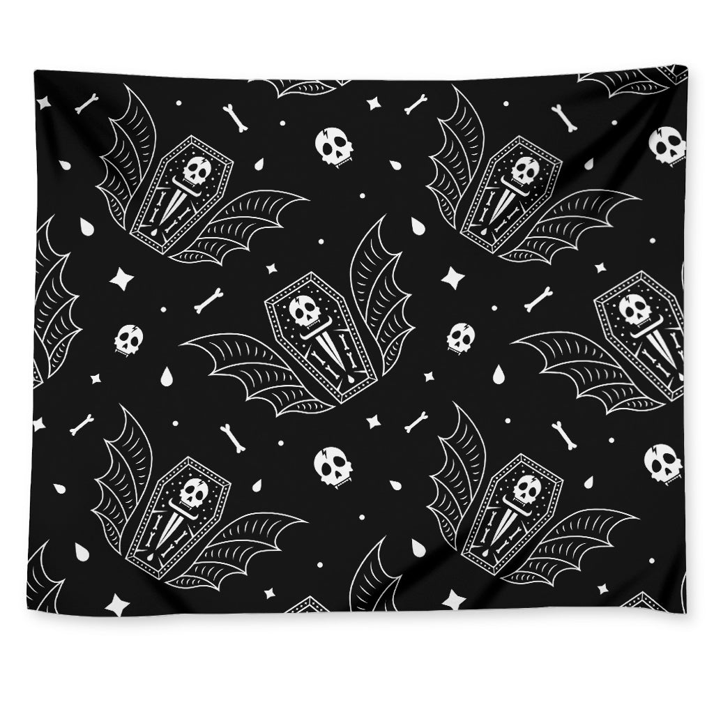 Vampire Coffin Pattern Print Tapestry