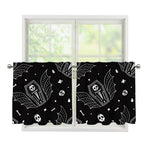 Vampire Coffin Pattern Print Tier Curtains