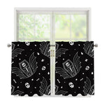 Vampire Coffin Pattern Print Tier Curtains