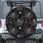 Vampire Coffin Pattern Print Tire Cover With Camera Hole