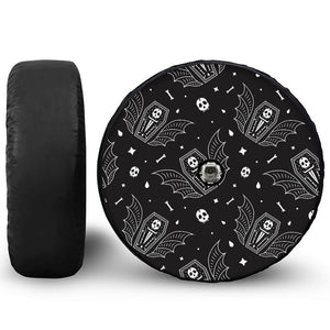 Vampire Coffin Pattern Print Tire Cover With Camera Hole