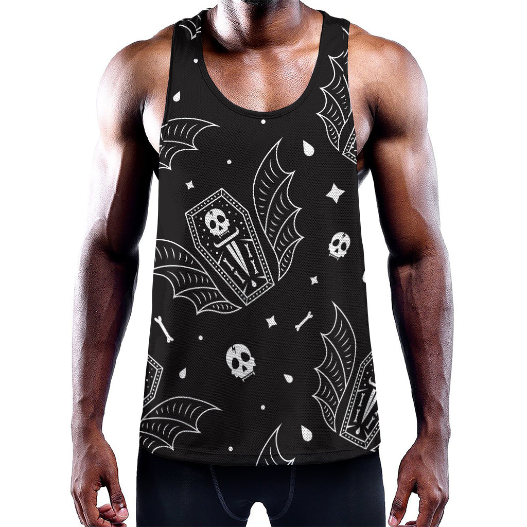 Vampire Coffin Pattern Print Training Tank Top