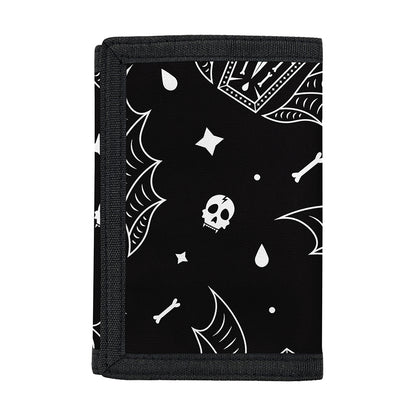 Vampire Coffin Pattern Print Trifold Wallet