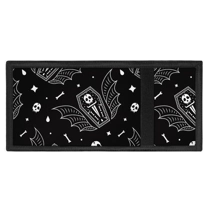 Vampire Coffin Pattern Print Trifold Wallet