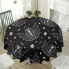 Vampire Coffin Pattern Print Waterproof Round Tablecloth