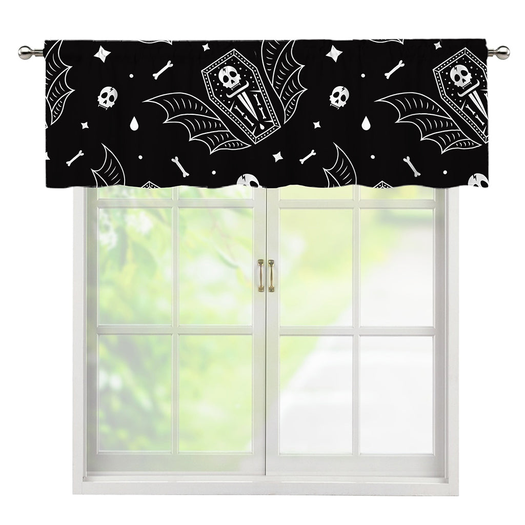 Vampire Coffin Pattern Print Window Valance