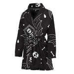 Vampire Coffin Pattern Print Women's Bathrobe