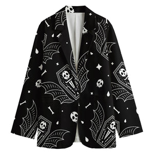 Vampire Coffin Pattern Print Women's Blazer