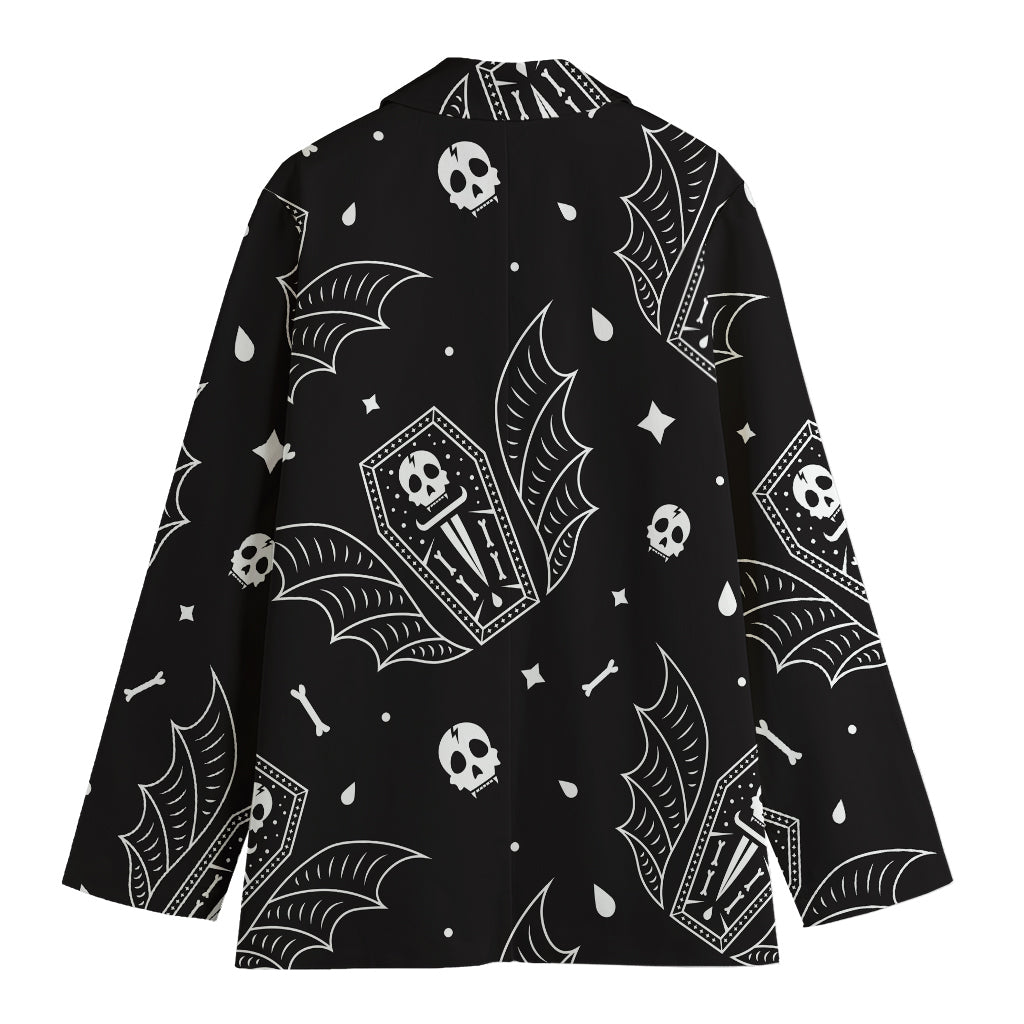 Vampire Coffin Pattern Print Women's Blazer