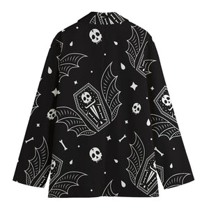 Vampire Coffin Pattern Print Women's Blazer