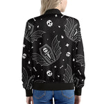 Vampire Coffin Pattern Print Women's Bomber Jacket