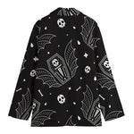 Vampire Coffin Pattern Print Women's Cotton Blazer