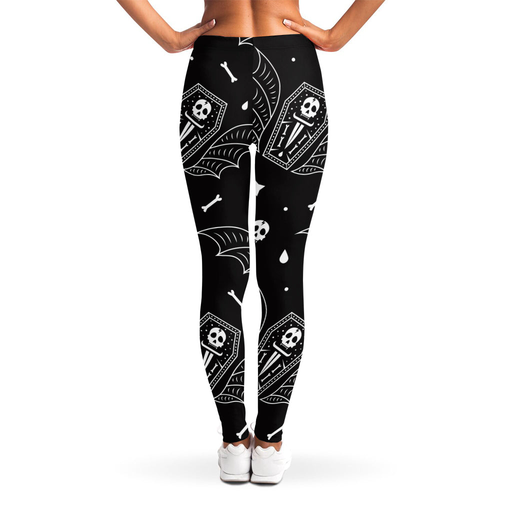 Vampire Coffin Pattern Print Women's Leggings