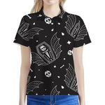 Vampire Coffin Pattern Print Women's Polo Shirt