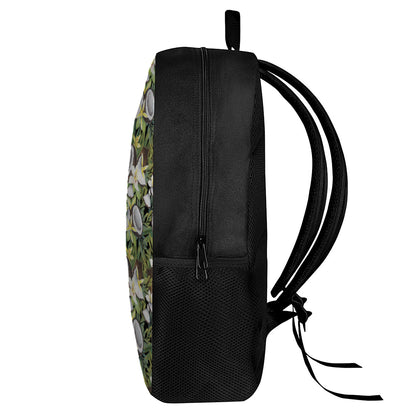 Vanilla Flower And Coconut Pattern Print 17 Inch Backpack