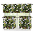 Vanilla Flower And Coconut Pattern Print 3 Piece Kitchen Curtains