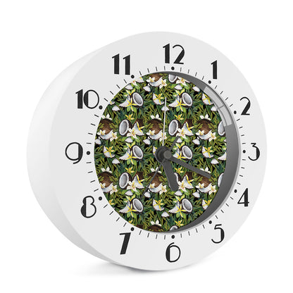 Vanilla Flower And Coconut Pattern Print Alarm Clock