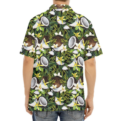 Vanilla Flower And Coconut Pattern Print Aloha Shirt