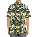 Vanilla Flower And Coconut Pattern Print Aloha Shirt